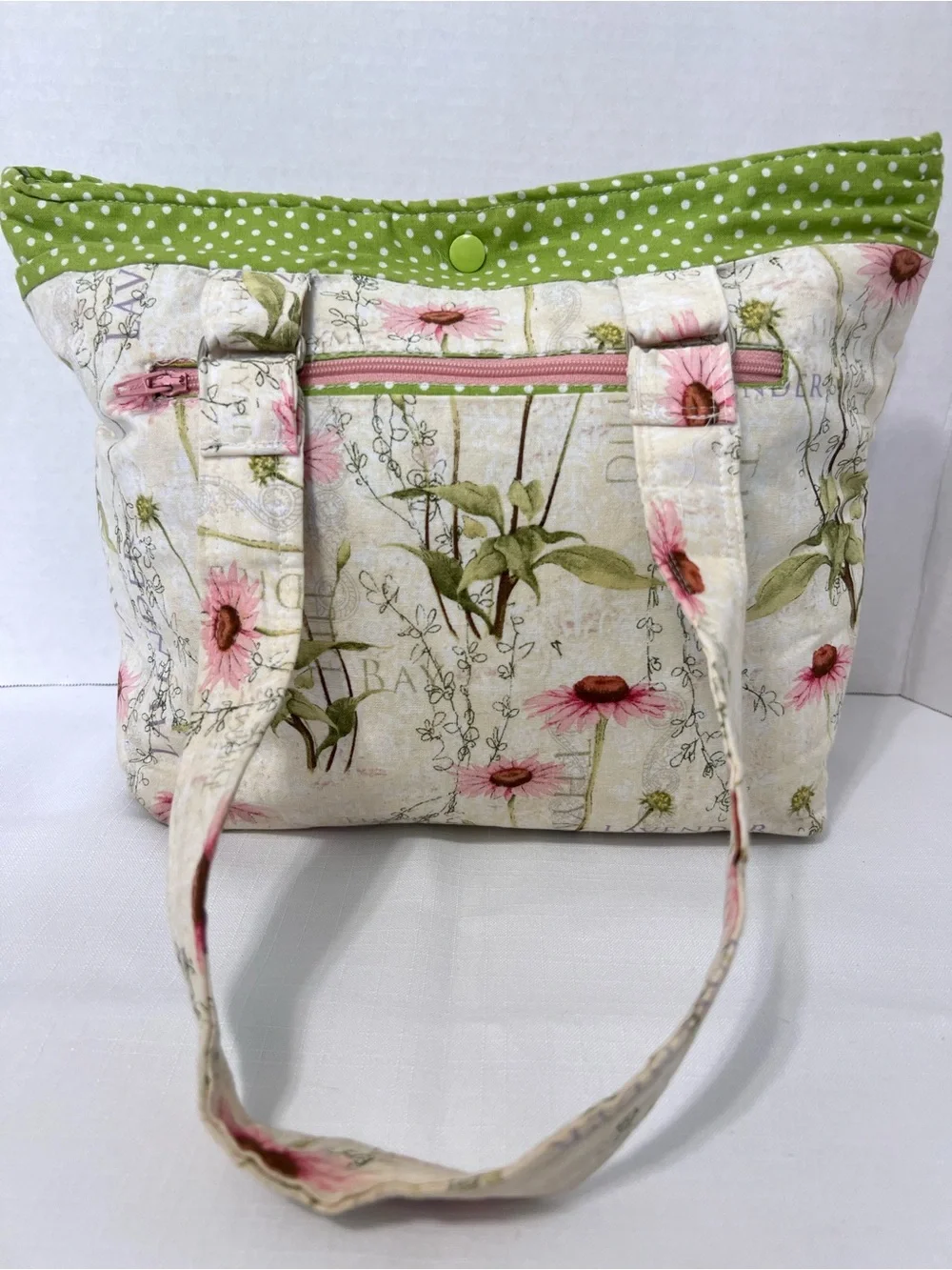 Handmade Floral Herb Garden Girl Prairie Cottagecore Bloomcore Handbag Tote Bag